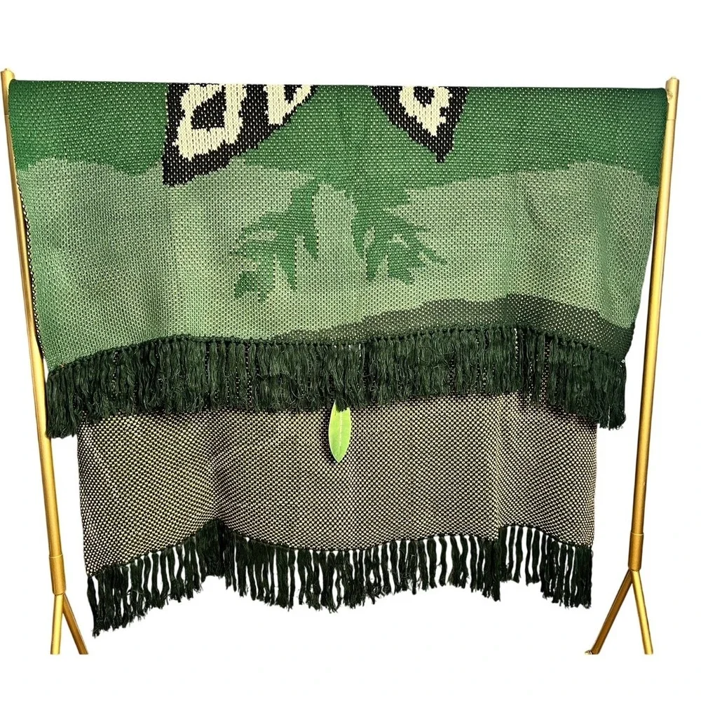 NWT Farm Rio Oh So Cozy Brazil Toucan Blanket 60 x 80 Red Green Acrylic Fringe